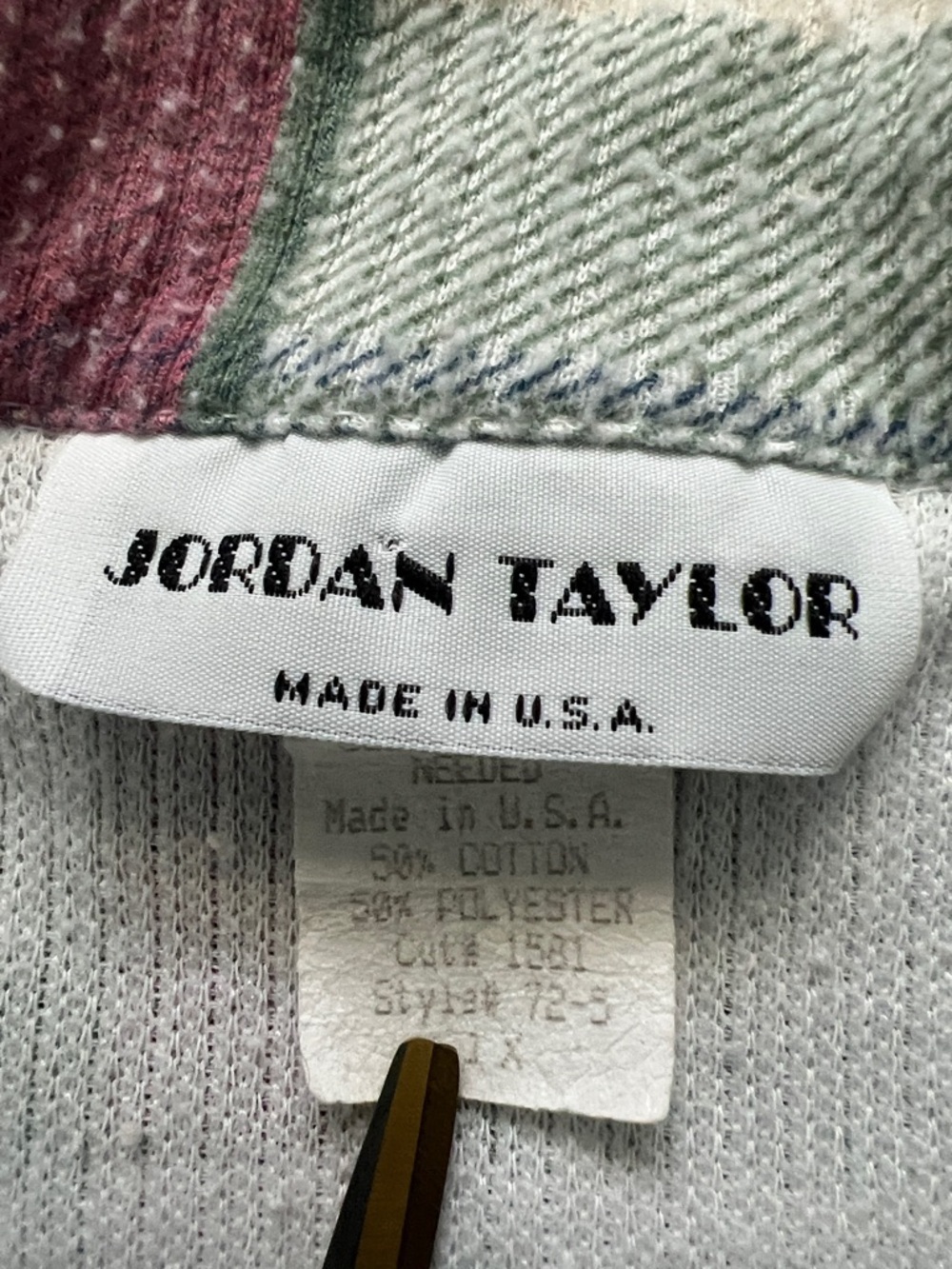 Jordan Taylor Women’s Textured Pink & Sage Green Plaid Button-Down Shirt Size 1X - Picture 5 of 11